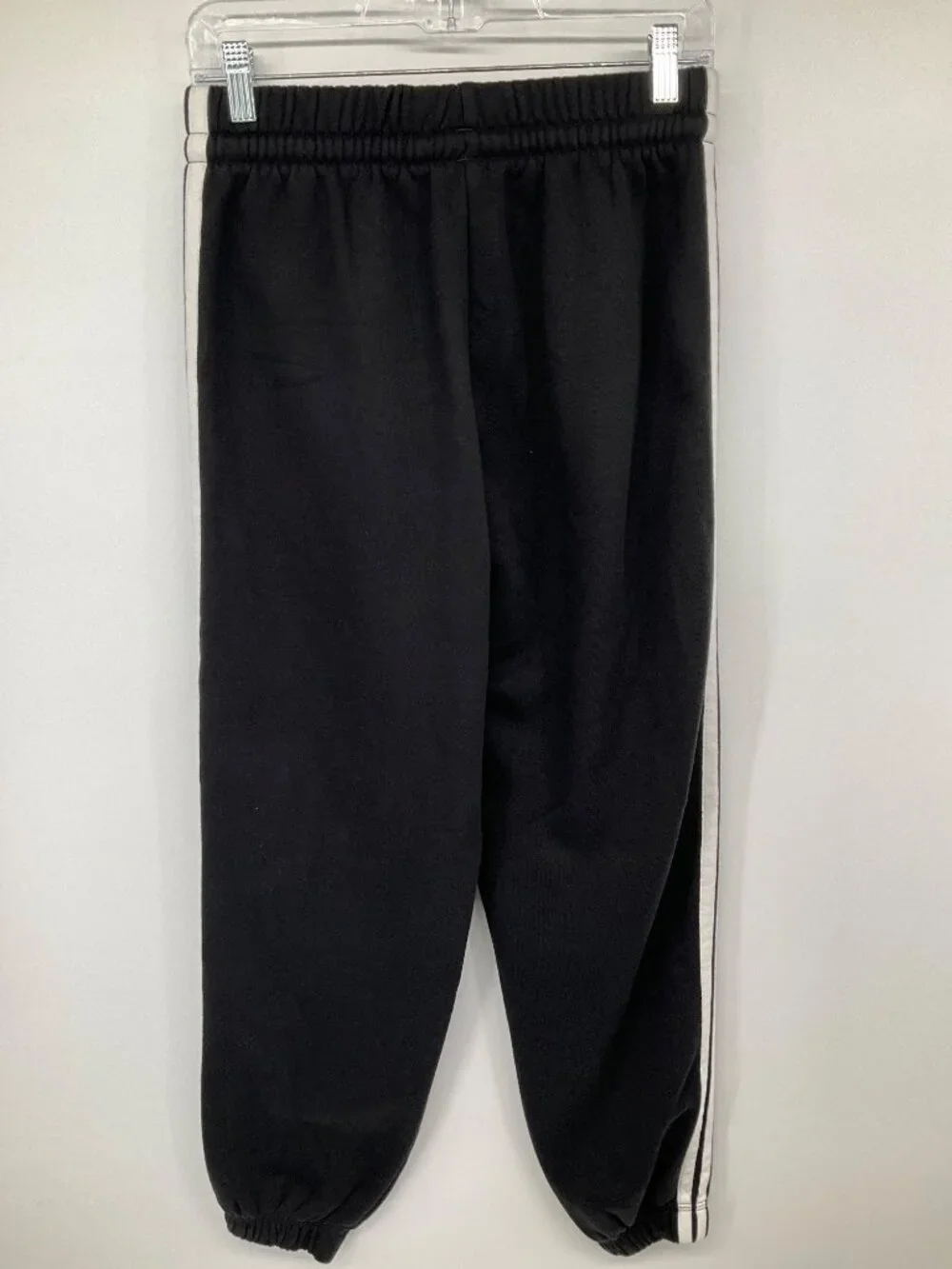 Adidas Essentials 3-Stripes Fleece Loose-Fit Sweatpants, Size Small Black/White - Picture 7 of 8